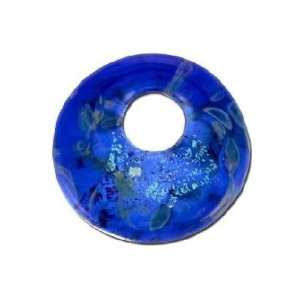   Handmade Cobalt Boro Glass Disc Shaped Bead Arts, Crafts & Sewing
