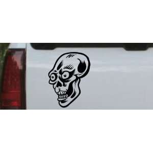Big Eyed Skull Car Window Wall Laptop Decal Sticker    Black 28in X 21 