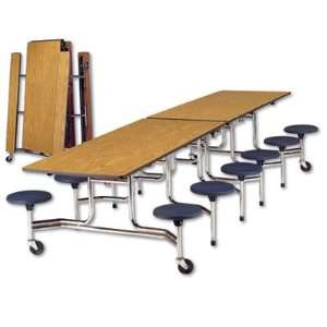  Virco Folding Mobile Table With Attached Seating 