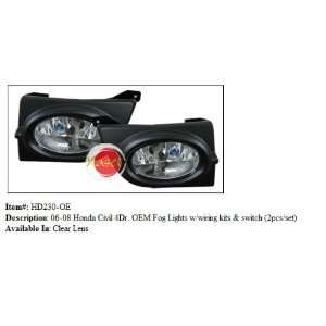  06 08 Honda Civic 4DR OEM Fog Lights with Wiring Kit and 
