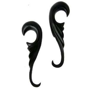  0g Buffalo Horn with Floral Design   8mm   Pair: Jewelry