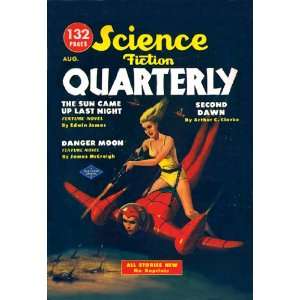 Science Fiction Quarterly Attack from Atop Rocket Man 16X24 Giclee 