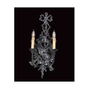   Black Louis XVI Renaissance Up Lighting Wall Sconce from the Loui
