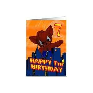  7th Birthday Spider Cat, seven Birthday Card Card: Toys 