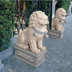  Giant Foo Dog of the Forbidden City Sculpture: Patio, Lawn 