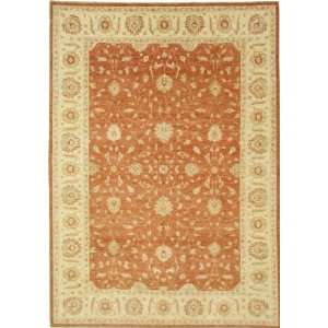  81 x 114 Red Hand Knotted Wool Ziegler Rug: Home 