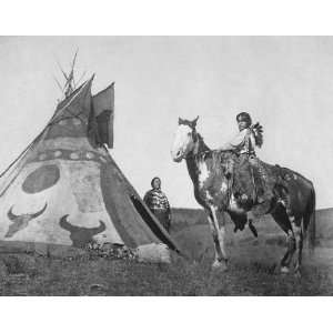  Curtis 1926 Photograph of A Painted Tipi   Assiniboin 