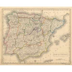    Arrowsmith 1836 Antique Map of Spain & Portugal: Office Products