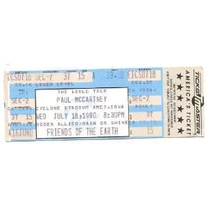    July 18th 1990 PAUL MCCARTNEY Full Concert Ticket 