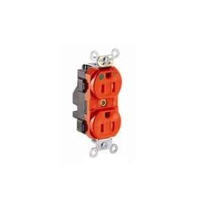   Duplex Receptacle Tamper Resistant Isolated Grade Hospital   Orange