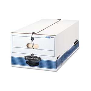  Stor/File Storage Box, Button Tie, Legal, White/Blue, 12 
