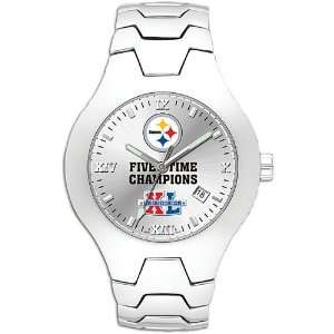  Steelers LogoArt Mens Five Time Champions HOF Watch 