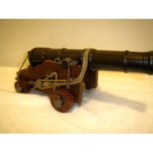  BRITISH NAVAL CANNON 18TH CENTURY~METAL ~ WOOD ~ ROPE 