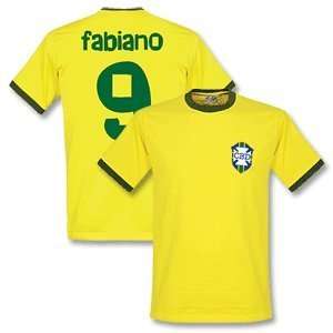 1970 Brazil Home Retro Shirt + Fabiano 9 (Samba Style):  