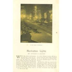   1907 Manhattan Lights East River Bridge Wall Street 