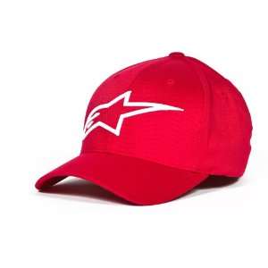  Alpinestars Logo Astar Flexfit Hat   Small/Medium/Red 