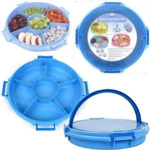 Compartment Deluxe Serving Tray with Carrying Handles  