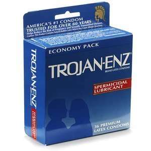  Trojan Condom Enz Spermicidal 36s