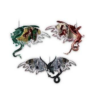 Dragons Of The Mystic Realm Fantasy Art Ornament Set One Set Of Three 