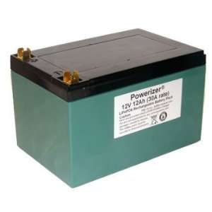  Powerizer LiFePO4 Battery 12V 12Ah (144Wh, 30A rate) with 