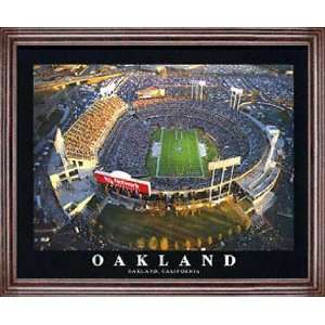 Oakland Raiders   Network Associates Coliseum   Framed 26x32 Aerial 