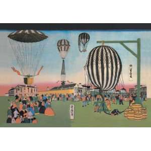  Launching of Hot Air Balloons 24X36 Giclee Paper: Home 