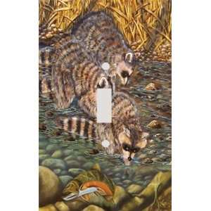  Racoons and Salmons Decorative Switchplate Cover: Home 