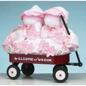  Twin Baby Girls Deluxe Welcome Wagon Gift Set Baby