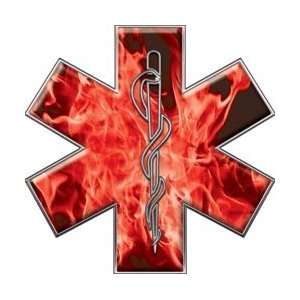   Star of Life Decal Inferno Red   12 h   REFLECTIVE 