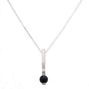  Yuriko Black CZ Pendant Necklace: Jewelry