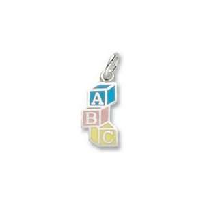 3411 Abc Block   Painted Charm   Gold Plated Jewelry