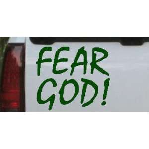 Fear God Christian Car Window Wall Laptop Decal Sticker    Dark Green 