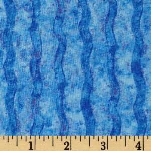  44 Wide Ribbet ing Stripes Blue Fabric By The Yard: Arts 