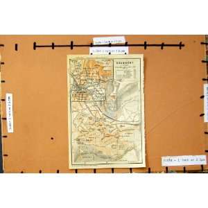 1913 MAP RIVIERA CORSICA STREET PLAN TOWN CHAMBERY 