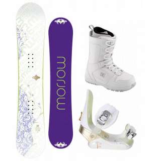Morrow Lotus 154 Womens Snowboard + Morrow Lotus Bindings + DC Boots 