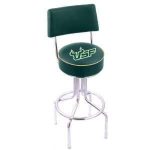 University of South Florida Steel Stool with Back, 4 Logo Seat, and 