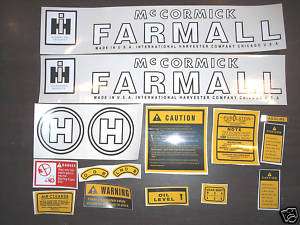 FARMALL MODEL H DECALS. NEW NICE  