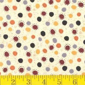  45 Wide Dizzie Dots Natural Fabric By The Yard: Arts 
