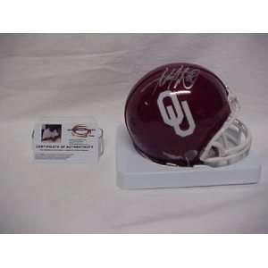 Adrian Peterson Autographed Oklahoma Sooners Mini NCAA Football Helmet 