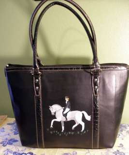 Dressage Horse PRE Hand Painted Purse/Large Tote  