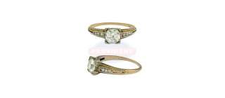 Estate 14K YG Lds Fancy Diamond Engagement Ring  