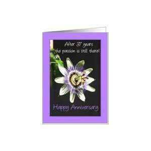  37th Anniversary passion flower Card: Health & Personal 