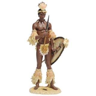 African Art Zulu Warrior King Sculpture Statue Figurine  