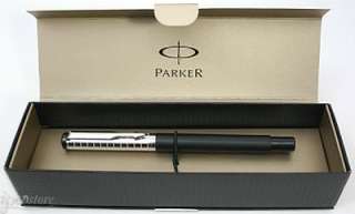 PARKER Vector Fountain Pen BLACK CHISELLED STAINLESS  