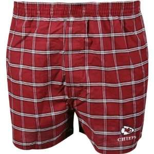  Kansas City Chiefs Kickin Back Plaid Boxer Shorts: Sports 