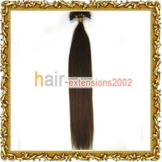 16Remy INDIAN Stick tip Human Hair Extensions 100s#06 dark chocolate 