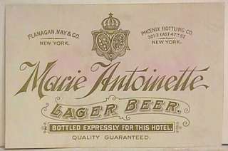 Pre pro Marie Antoinette Lager Beer Label New York, NY  