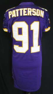 2005 Minnesota Vikings Patterson #91 Game Used Home Jersey  