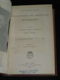 APPLETONS CYCLOPAEDIA OF AMERICAN BIOGRAPHY   1888 6 Vols 