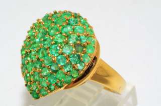 00CT PEAR SHAPE ROUND CUT CLUSTER EMERALD RING SIZE 6.25  